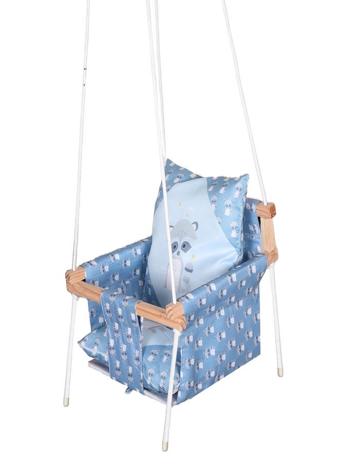 BOFFLE Baby Swing Hanging Indoor Outdoor | Wooden Jula | Jhula for Baby | Baby Garden Swing | oonjal uyyala unjal for Children | Jhula with 2 Pillow - Image 2